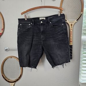 Madewell 9" Black jean shorts 36